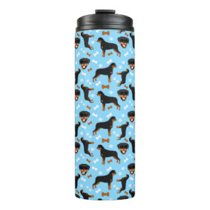 Rottweiler Rottie Pattern Pawprint  Thermal Tumbler