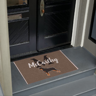 Rottweiler Rottie Rustic Monogram Personalised Doormat