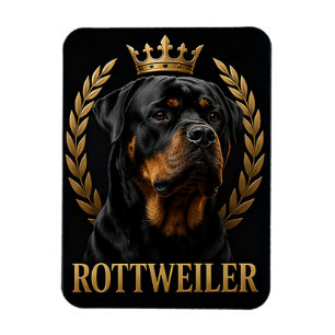 Rottweiler Royal Dog Portrait For Loyal Dog Lovers Magnet