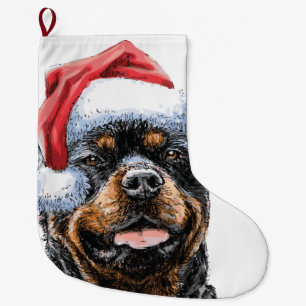 Rottweiler Santa Christmas Stocking
