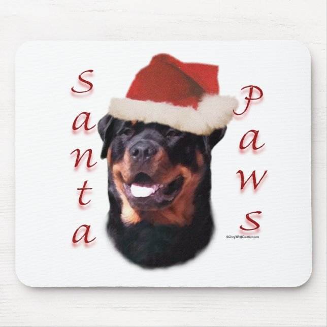 Rottweiler Santa Paws Mouse Mat (Front)