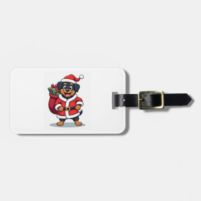 Rottweiler Santa�s Helper Luggage Tag (Front Horizontal)