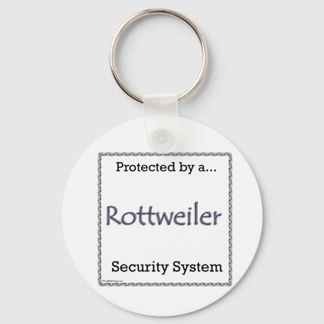 Rottweiler Security System Keychain (Front)