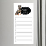 Rottweiler Shopping List Magnetic Notepad<br><div class="desc">Adorable things to fetch Rottweiler dog with a black chalkboard frame personalised with your name.</div>