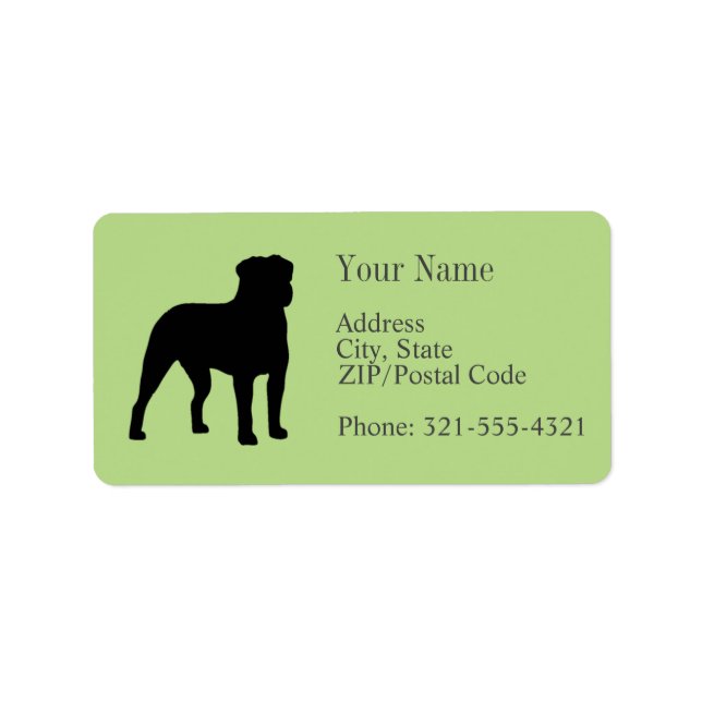 Rottweiler Silhouette Label (Front)