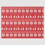 Rottweiler Silhouettes Christmas Pattern Tissue Paper<br><div class="desc">Festive Red and White Christmas Sweater Style Pattern with Rottie Silhouettes</div>