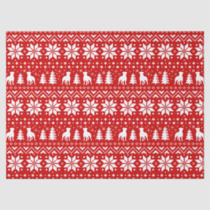 Rottweiler Silhouettes Christmas Pattern Tissue Paper