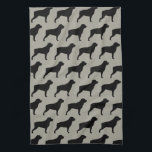 Rottweiler Silhouettes Pattern Grey Tea Towel<br><div class="desc">Rottie Lover's Kitchen Towel</div>