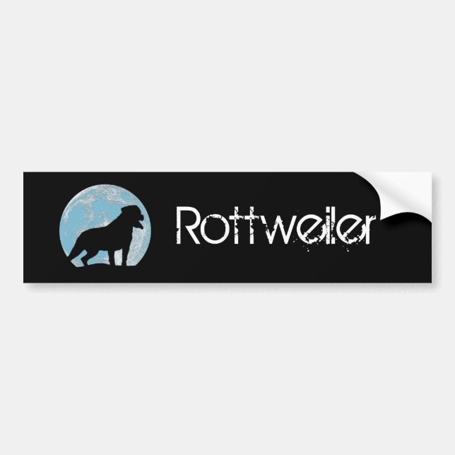 Rottweiler sillhouette moon bumper sticker (Front)