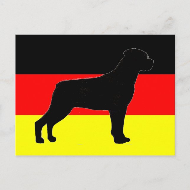 rottweiler silo on flag postcard (Front)