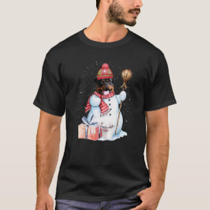 Rottweiler Snowman Snow Night Christmas Dog Owner T-Shirt