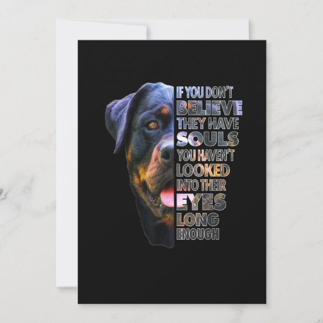 Rottweiler Soul I Love Rotties Dog Lover Announcement (Front)