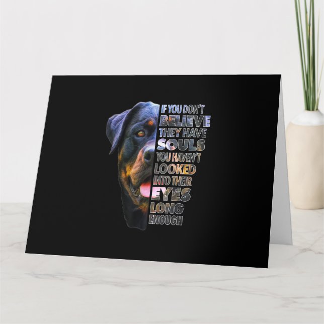 Rottweiler Soul I Love Rotties Dog Lover Card (Front)