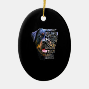 Rottweiler Soul I Love Rotties Dog Lover Ceramic Tree Decoration
