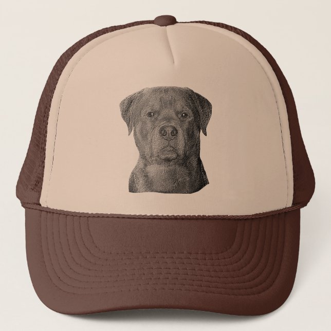 Rottweiler - Stylised Image - Add Your Own Text Trucker Hat (Front)