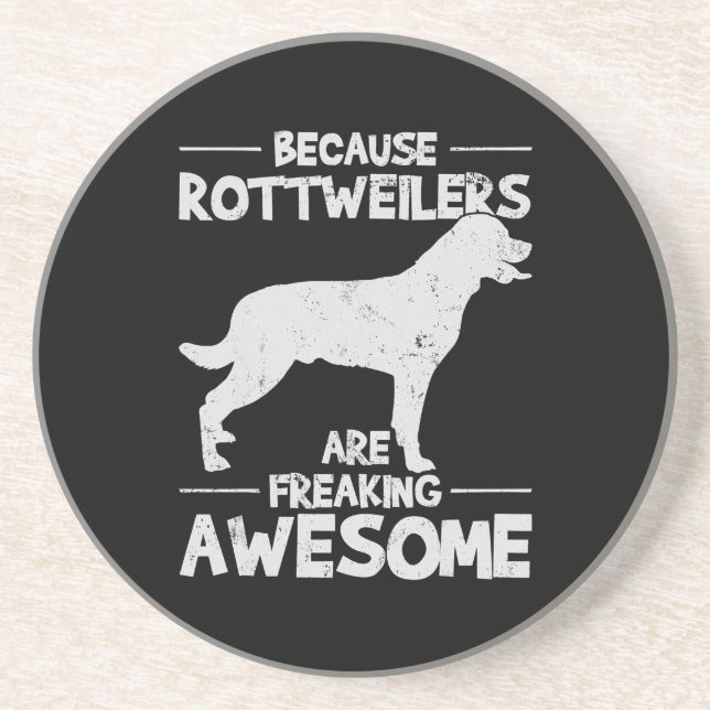 Rottweiler T-Shirt Copy Coaster (Front)