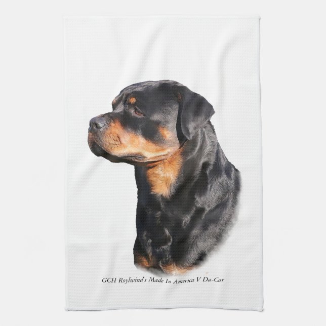 Rottweiler Tea Towel (Vertical)