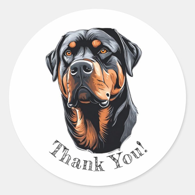 Rottweiler Thank You!  Stickers (Front)