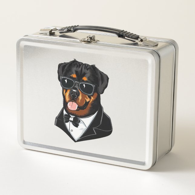 Rottweiler The Bodyguard Metal Lunch Box (Front)