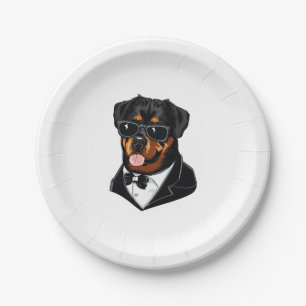 Rottweiler The Bodyguard Paper Plate