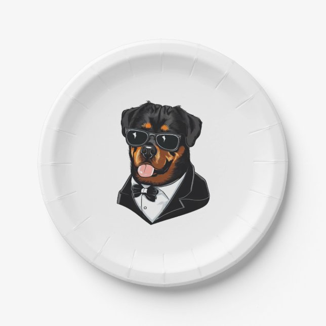 Rottweiler The Bodyguard Paper Plate (Front)