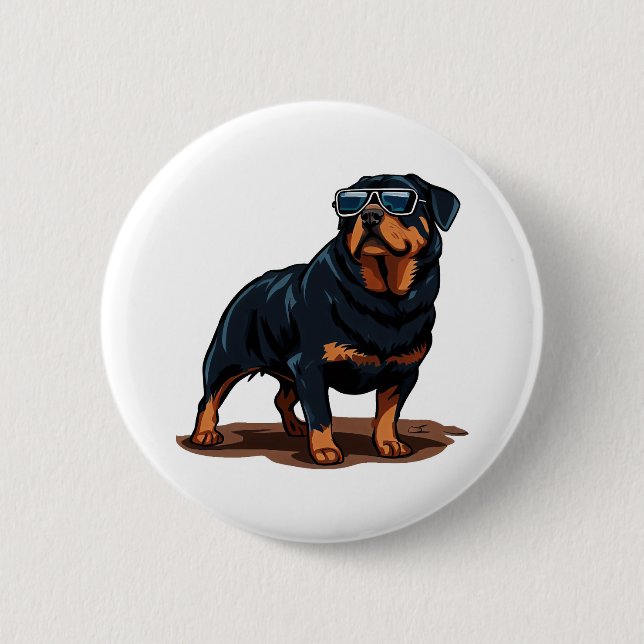 Rottweiler The Gent 6 Cm Round Badge (Front)