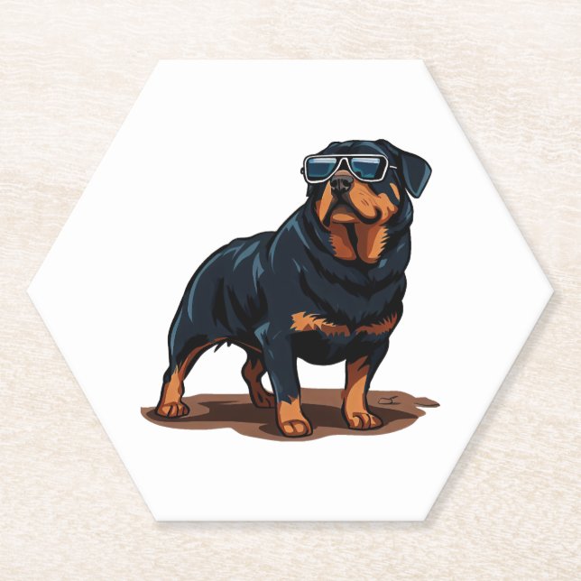 Rottweiler The Gent Paper Coaster (Front)
