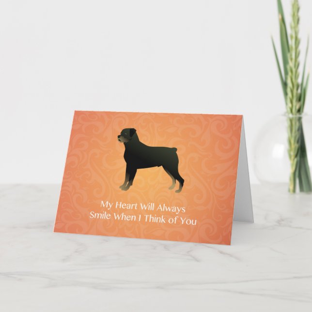 Rottweiler - Thinking of You - Pet Memorial Card (Front)