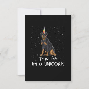 Rottweiler Trust Me Im A Unicorn Dog RSVP Card