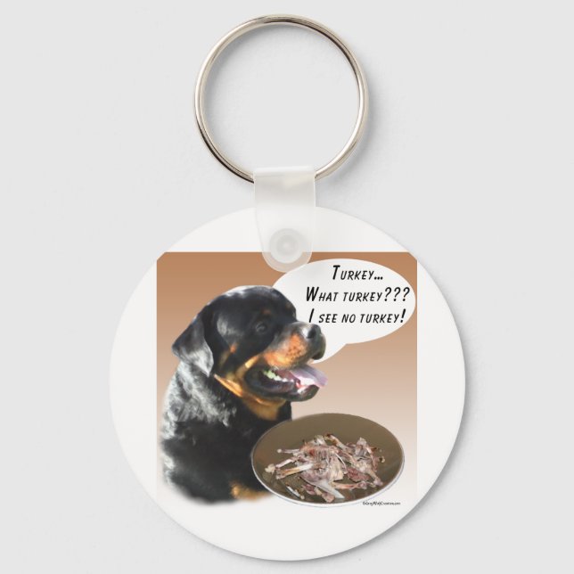 Rottweiler Turkey Key Ring (Front)