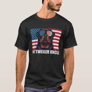 Rottweiler Uncle Rottie US Flag Dog Lover 4th of J T-Shirt