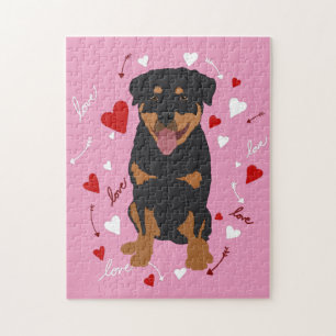 Rottweiler Valentines Day Jigsaw Puzzle