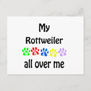 Rottweiler Walks Design Postcard