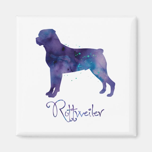 Rottweiler Watercolor Magnet (Front)
