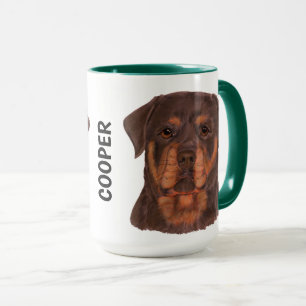 Rottweiler Watercolor Personalised Mug
