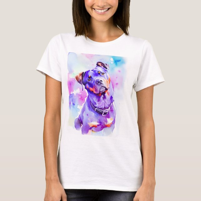 Rottweiler Watercolor Portrait 1 T-Shirt (Front)
