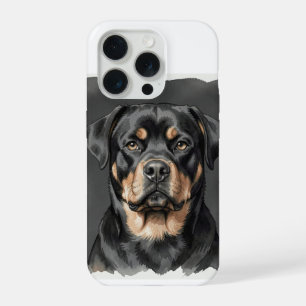 Rottweiler Watercolour Portrait iPhone 15 Pro Case