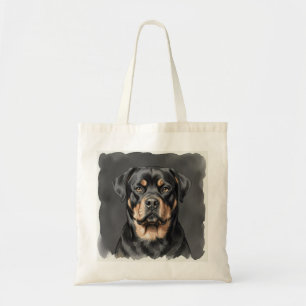 Rottweiler Watercolour Portrait Tote Bag