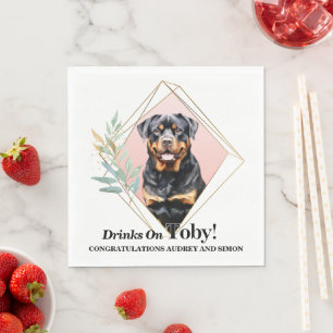 Rottweiler Wedding Napkins With Dogs Photo