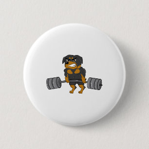 Rottweiler Weightlifting Bodybuilding Dog Shirt Fo 6 Cm Round Badge