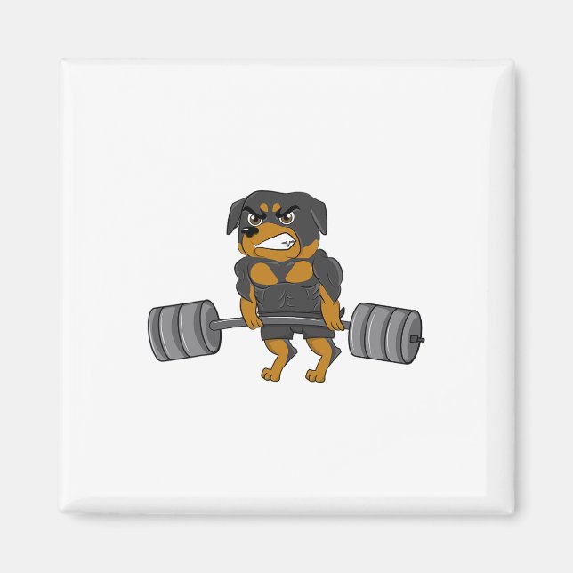 Rottweiler Weightlifting Bodybuilding Dog Shirt Fo Magnet (Front)
