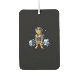 Rottweiler Weightlifting Funny Deadlift Men Fitnes Car Air Freshener