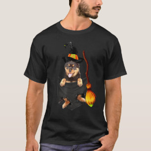 Rottweiler witch pocket Halloween dog T-Shirt