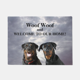 Rottweiler Woof Welcome Doormat