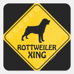 Rottweiler Xing Square Sticker