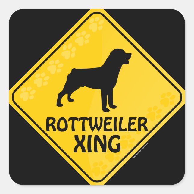 Rottweiler Xing Square Sticker (Front)