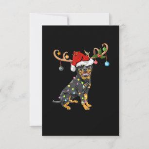 Rottweiler Xmas Gift Santas Reindeer Rottweiler RSVP Card