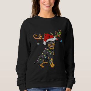 Rottweiler Xmas Gift Santas Reindeer Rottweiler Sweatshirt