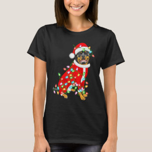 Rottweiler Xmas Lighting Santa Rottweiler Christm T-Shirt
