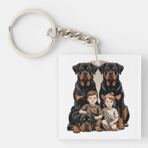 Rottweilers, Family Guard Key Ring